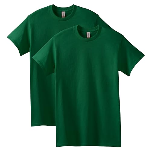 Gildan Unisex-Erwachsene Heavy Cotton T-Shirt, Style G5000, Multipack Hemd, Waldgrün (2er-Pack), Klein von Gildan