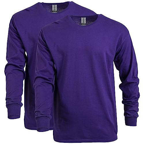 Gildan Unisex-Erwachsene Langärmeliges Schwerer Baumwolle, Stil G5400, 2er-Pack T-Shirt, Violett, L von Gildan