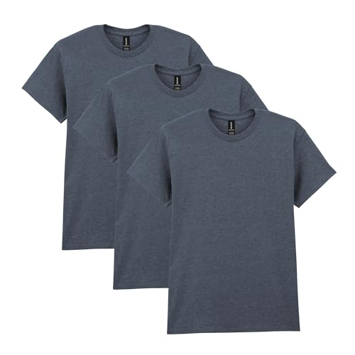 Gildan Unisex-Erwachsene Schwerer Baumwolle, Stil G5000, Multipack T-Shirt, Heather Navy (3er-Pack), Mittel von Gildan