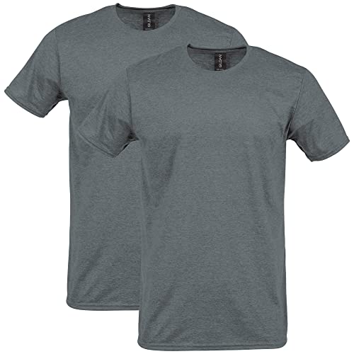 Gildan Unisex-Erwachsene Softstyle Cotton, Style G64000, Multipack T-Shirt, Graphite Heather (2er-Pack), L von Gildan