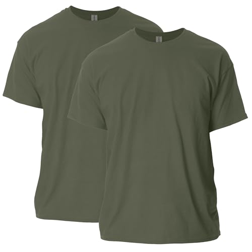Gildan Unisex-Erwachsene Ultra Cotton, Style G2000, Multipack T-Shirt, Militärgrün (2er-Pack), L von Gildan