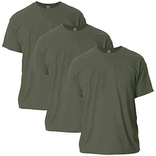 Gildan Unisex-Erwachsene Ultra Cotton, Style G2000, Multipack T-Shirt, Militärgrün (3er-Pack), L von Gildan