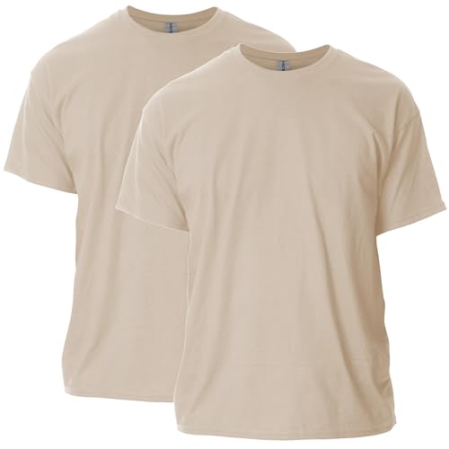 Gildan Unisex-Erwachsene Ultra Cotton, Style G2000, Multipack T-Shirt, Sand (2er-Pack), XL von Gildan