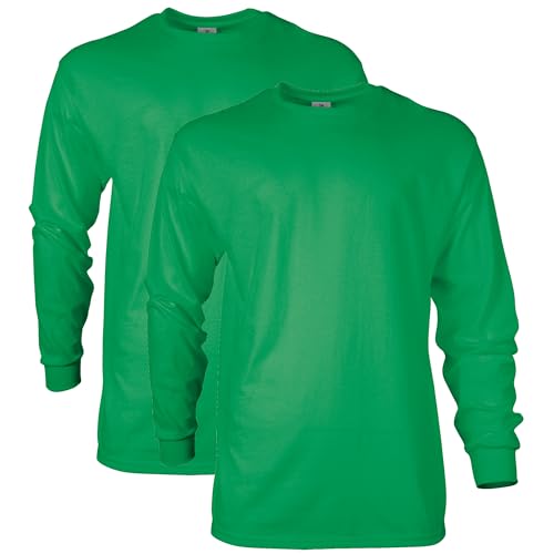 Gildan Unisex-Erwachsene Ultra Cotton Long Sleeve, Style G2400, Multipack T-Shirt, Irish Green (2er-Pack), 3XL von Gildan