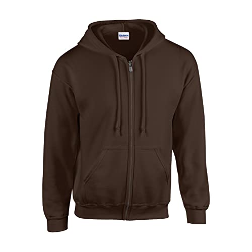 Gildan Unisex Heavy Blend Adult Full Zip Hooded Sweatshirt, Braun (Dark Chocolate), L von Gildan