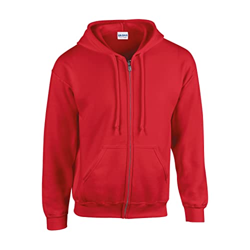 Gildan Unisex Heavy Blend Adult Full Zip Hooded Sweatshirt, Rot, L von Gildan