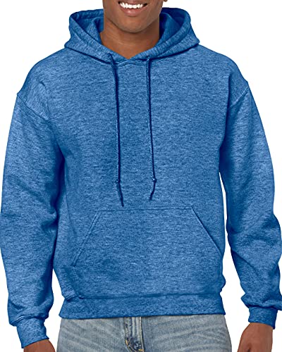 Gildan, G18500 XX, großes und Dickes Sweatshirt aus Fleecemischgewebe mit Kapuze, für Kinder und Erwachsene, Farbe: Blau, M. von Gildan