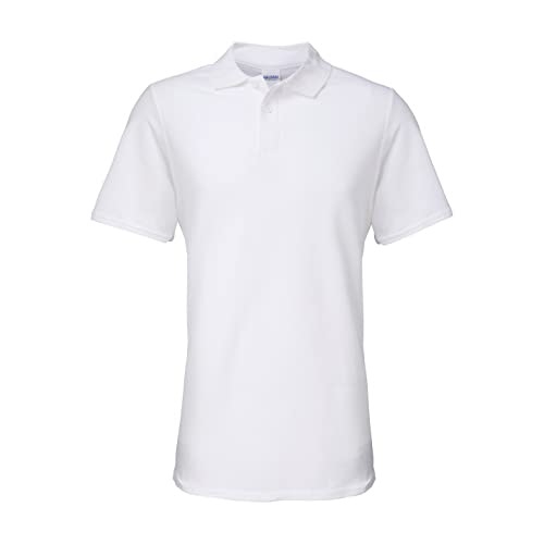 Gildan Unisex Softstyleâ Erwachsene Double Pique Polo Poloshirts, weiß, 4X-Large von Gildan