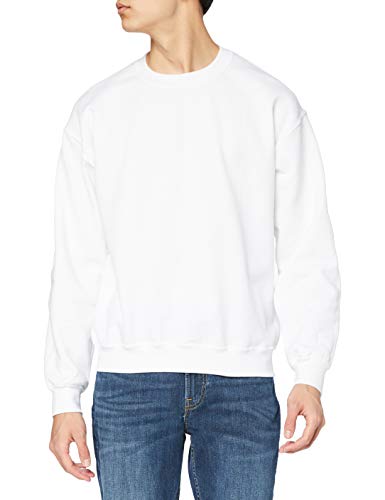 GILDAN Herren 50/50 Adult Crewneck Sweat Sweatshirt, Weiß, S von Gildan