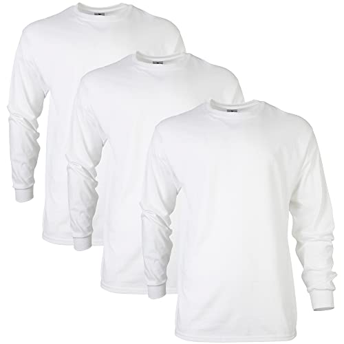 Gildan Unisex Langärmliges T-shirt aus Ultra-baumwolle, Stil G2400 T-Shirt, Weiß (3er-pack), L von Gildan