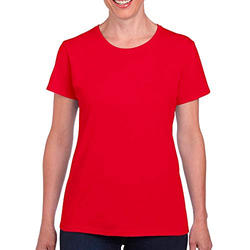 Gildan: Ladies` Heavy CottonTM T-Shirt 5000L L,Red von Gildan