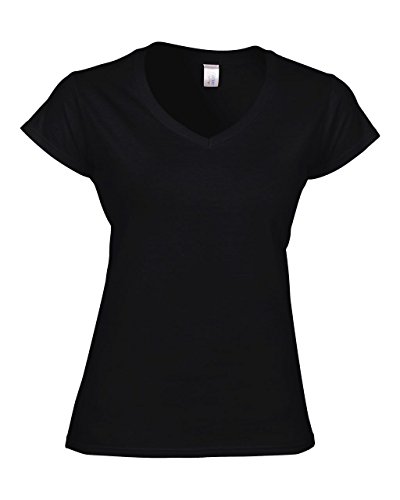 Gildan: Ladies` Softstyle® V-Neck T-Shirt 64V00L, Größe:M;Farbe:Black von Gildan