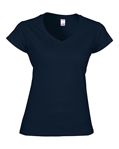 Gildan: Ladies` Softstyle® V-Neck T-Shirt 64V00L, Größe:S;Farbe:Navy von Gildan