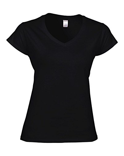 Gildan: Ladies` Softstyle® V-Neck T-Shirt 64V00L, Größe:XL;Farbe:Black von Gildan