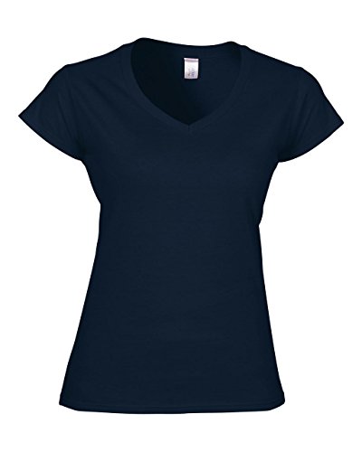 Gildan: Ladies` Softstyle® V-Neck T-Shirt 64V00L, Größe:XL;Farbe:Navy von Gildan