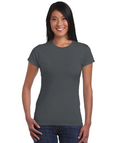 Ladies Fitted Ring Spun T-Shirt, Farbe:Charcoal;Größe:XL von Gildan