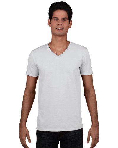 Gildan Soft Style 64 V00 T-Shirt, V-Ausschnitt L Blanc - Blanc von Gildan