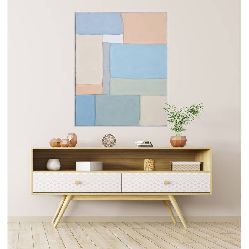 GILDE Bild mit Rahmen "Bild rechteckig Cubic mehrfarbig H. 102 cm" 1 Stk. tlg. von Gilde