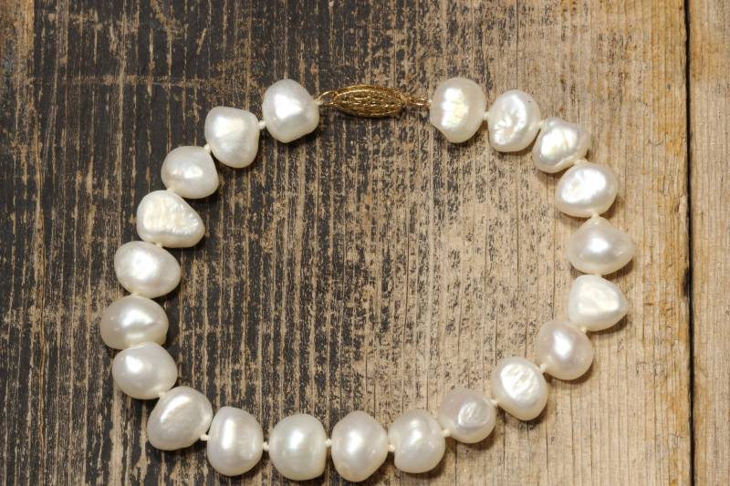 14K Jcm Barock Perlen Armband-Vintage Designer Jacmel Mauritius Schmuck-1970Er 80Er Jahre von GildedAgeJewels