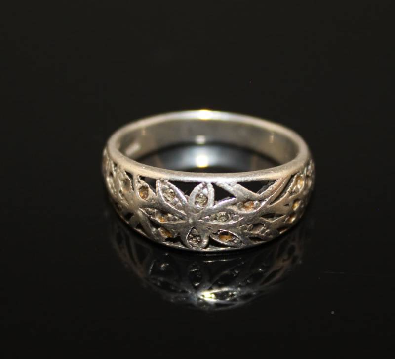 925Er Silber Ring Damen Band Offenes Werk Größe 7 von GildedAgeJewels