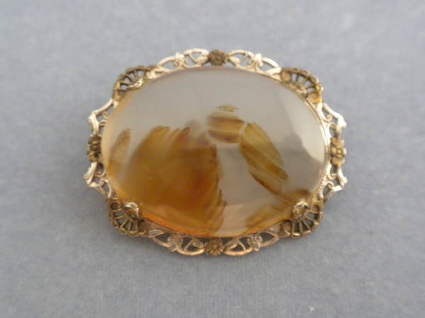 Antik Jugendstil Feine Sterling Silber Moosachat Brosche Anstecknadel von GildedAgeJewels