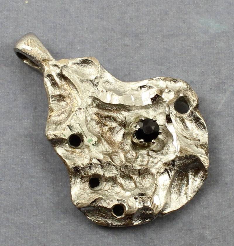 Brutalist Sterling Silber Saphir Anhänger - Abstrakter Edelstein Schmuck von GildedAgeJewels