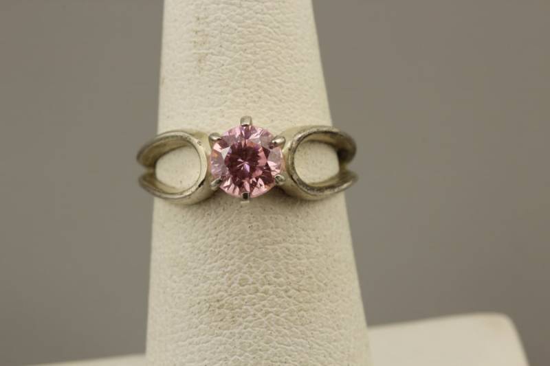 Rosa Saphir Cz Ring-Vintage Sterling Silber Edelstein Ring-Größe 5 Ring von GildedAgeJewels