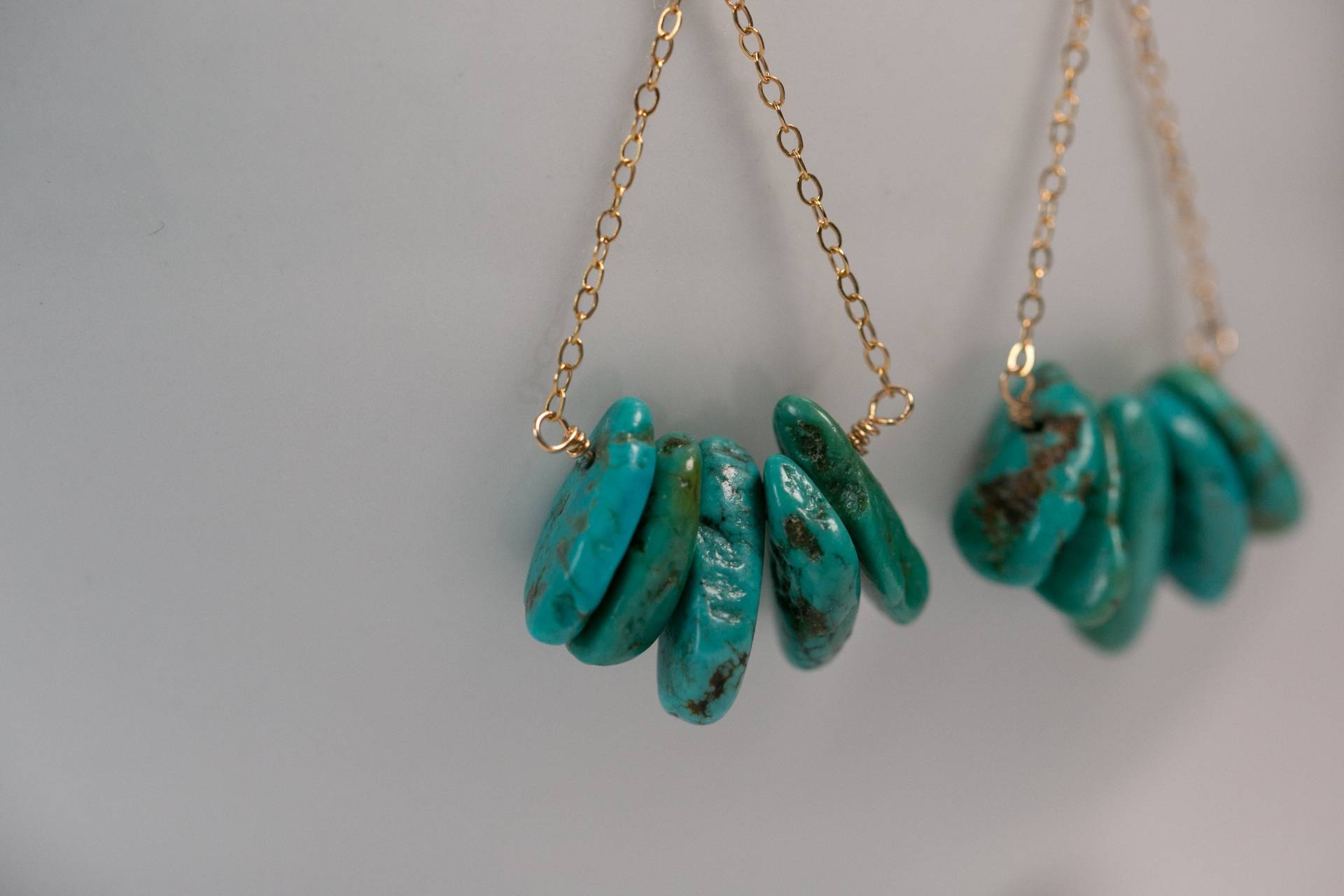 14K Gold Filled Kette Und Echte Türkis Ohrringe von GildedMinnow
