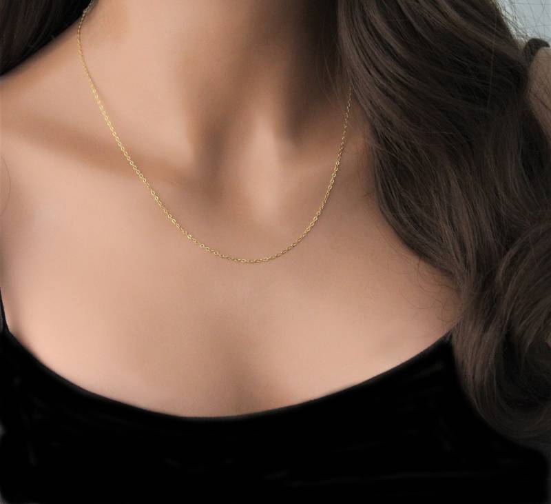 14K Gold Filled Kabelkettenhalskette Sterling Silber Layering Kette 14K Gold Filled Kabelkettenhalskette Sterling Silber Layering Kette von GildedSapphireStudio