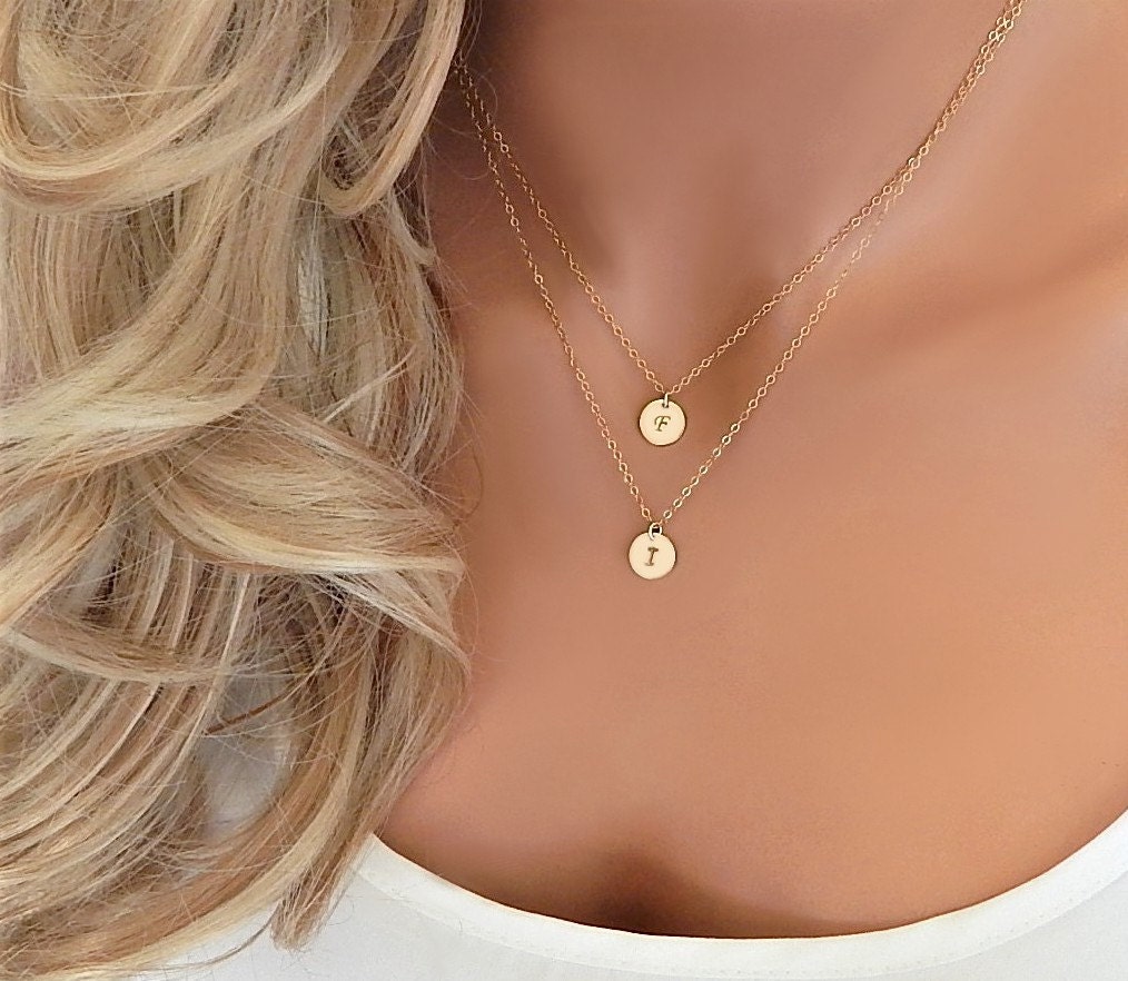 Geschichtete Initial Halskette Für Frauen, Personalisiertes Geschenk, Gold Filled Halskette, Geschenk Sie, Kinder von GildedSapphireStudio