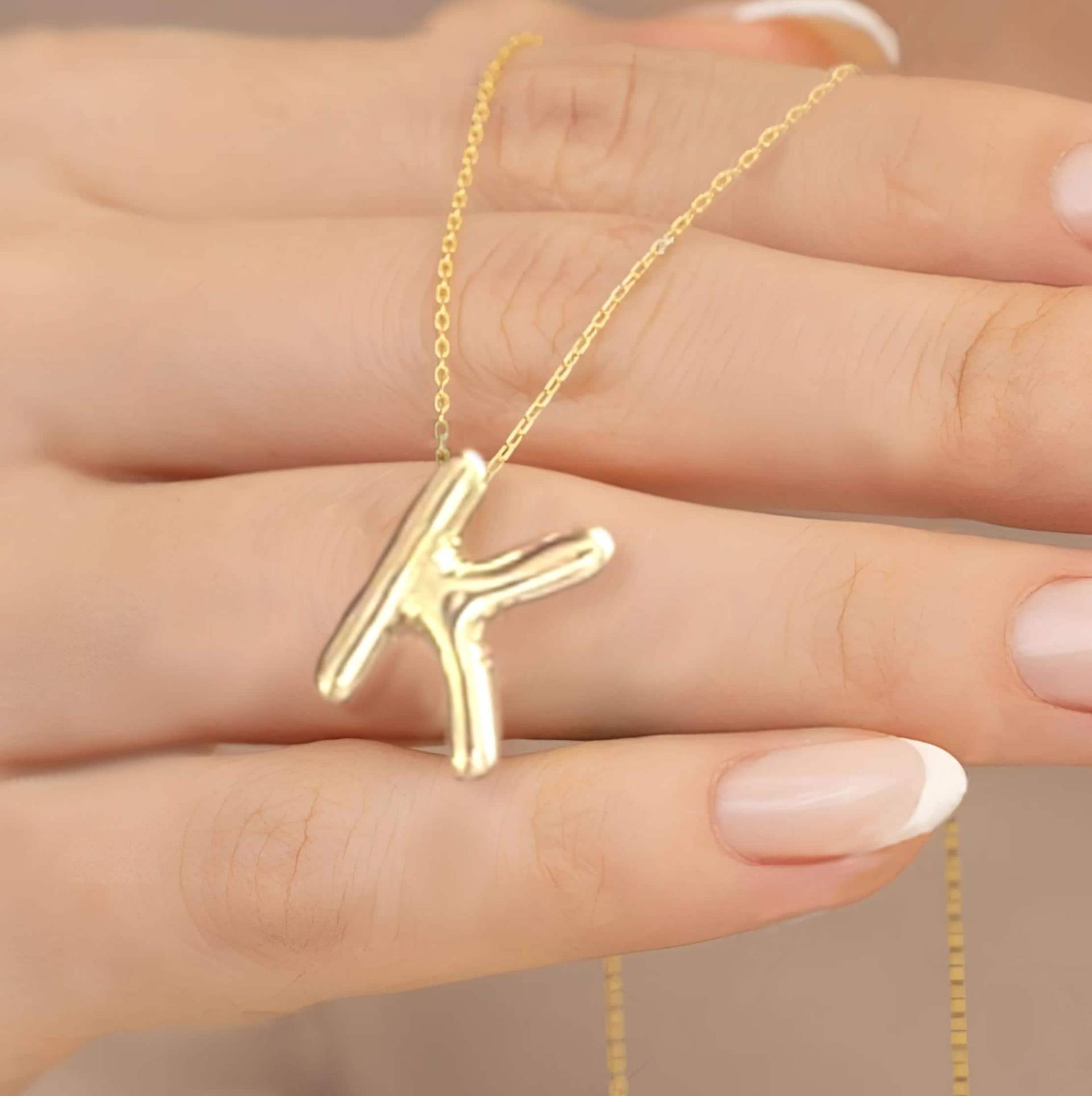 Gold Filled Ballon Buchstaben Halskette Anhänger Schmuck Gold Filled Ballon Buchstaben Halskette Anhänger Schmuck von GildedSapphireStudio