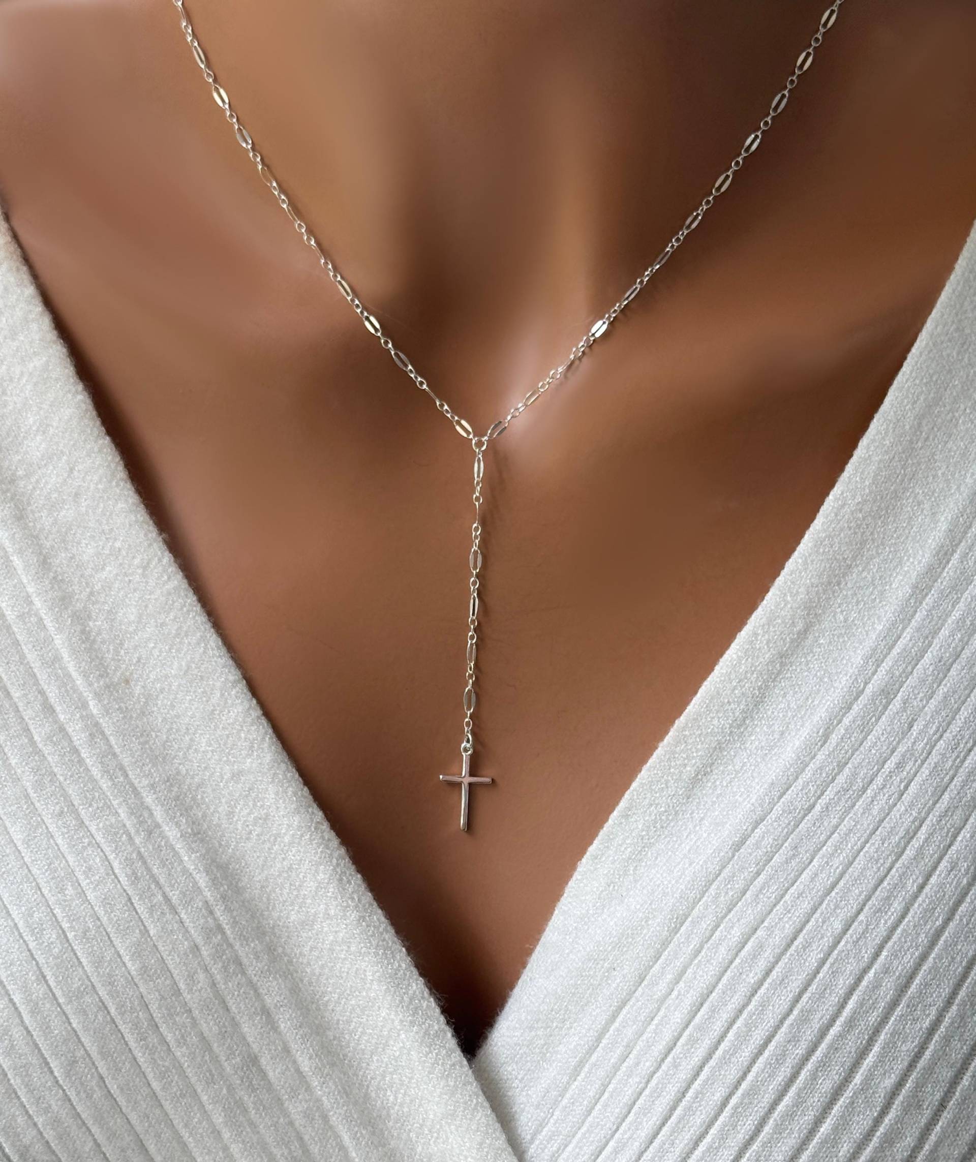 Gold Kreuz Lariat Halskette Pailletten Kette Christlicher Schmuck, Spirituelles Geschenk Für Sie Gold Kreuz Lariat Halskette Pailletten Kette Christlicher Schmuck, Spirituelles Geschenk Für Sie von GildedSapphireStudio