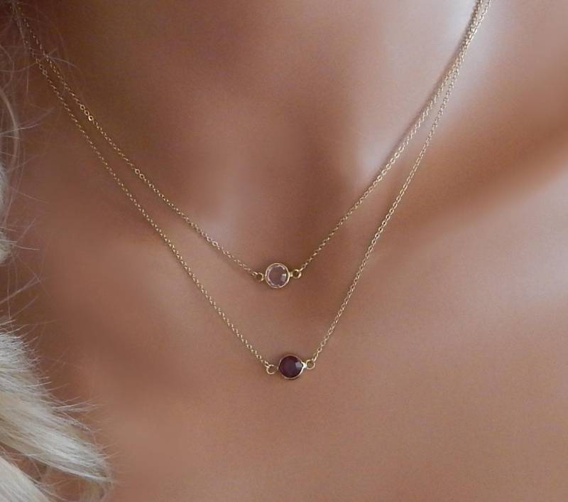 Layered Birthstone Halskette Sentimentales Geschenk Für Frauen Geburtstag Muttertag Ihre Mehrere Birthstones Set Von Zwei Personalisierte Freundin Layered Birthstone Halskette Sentimentales Geschenk Für Frauen Geburtstag Muttertag Ihre Mehrere Birthstones Set Von Zwei Personalisierte Freundin von GildedSapphireStudio