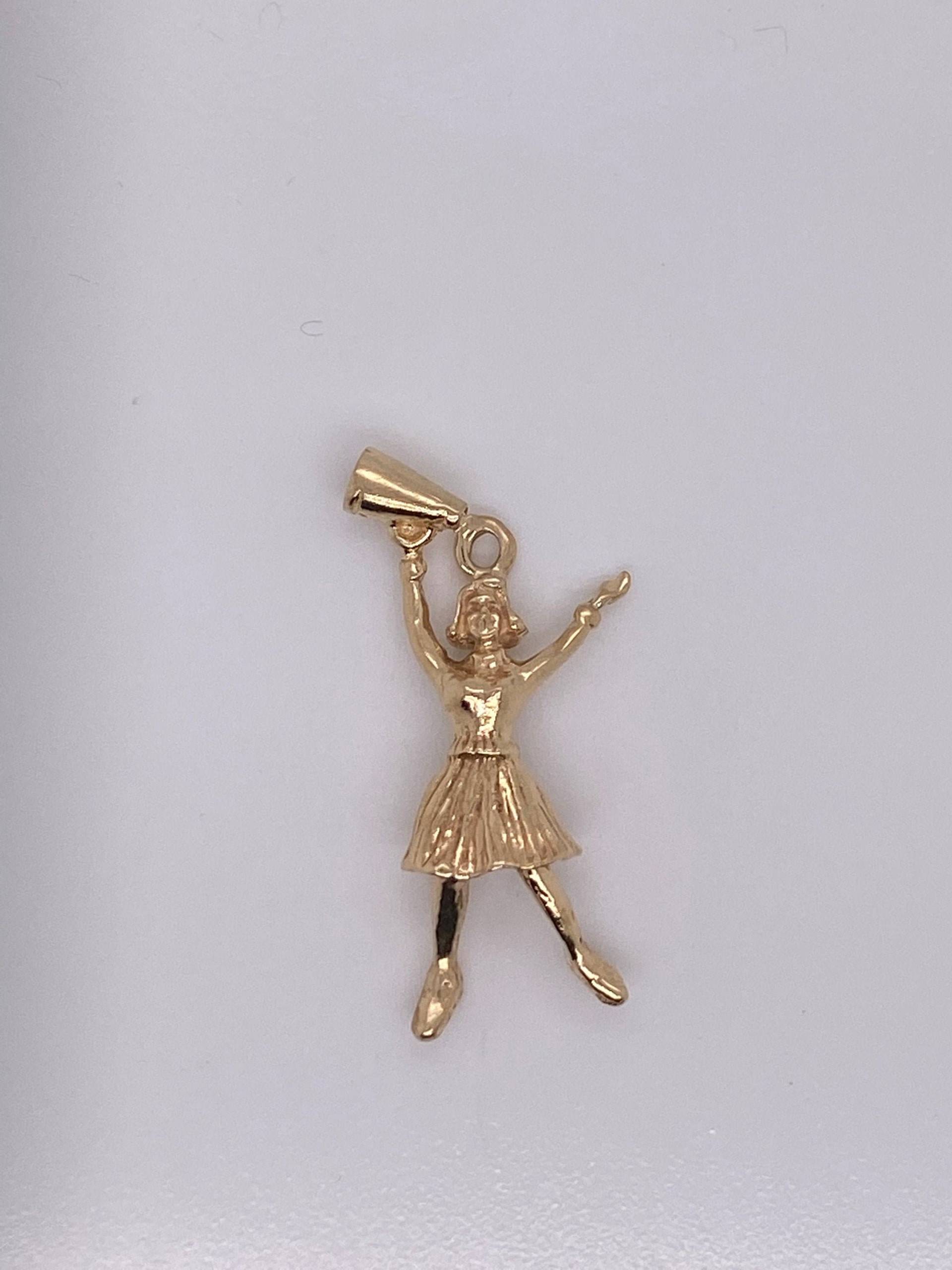 Vintage 14K Gelber Cheerleader Charm von GildedTimes