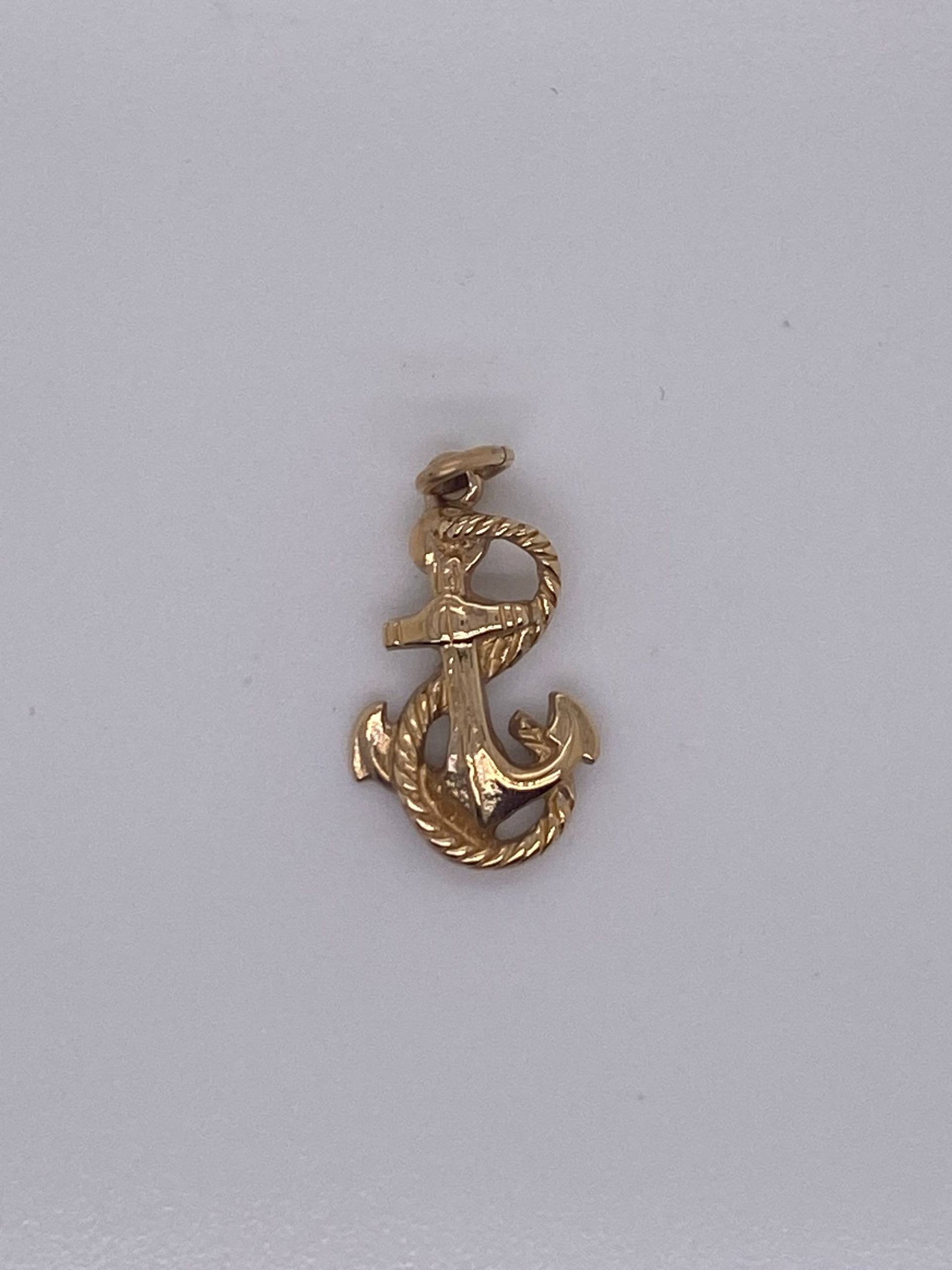 Vintage 14K Gelbgold Anker Charm von GildedTimes