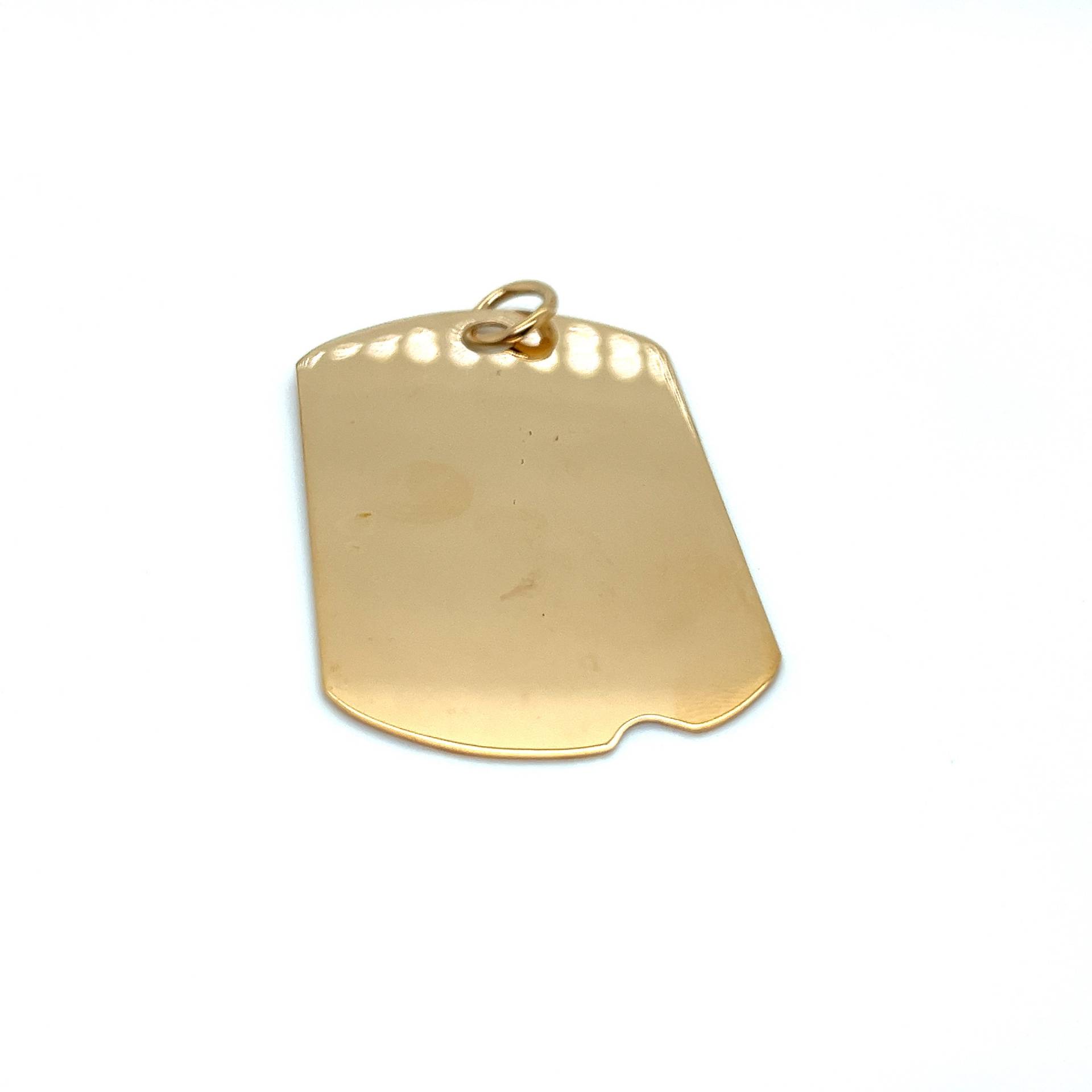 Vintage 14K Gelbgold Großer Dog Tag Anhänger von GildedTimes