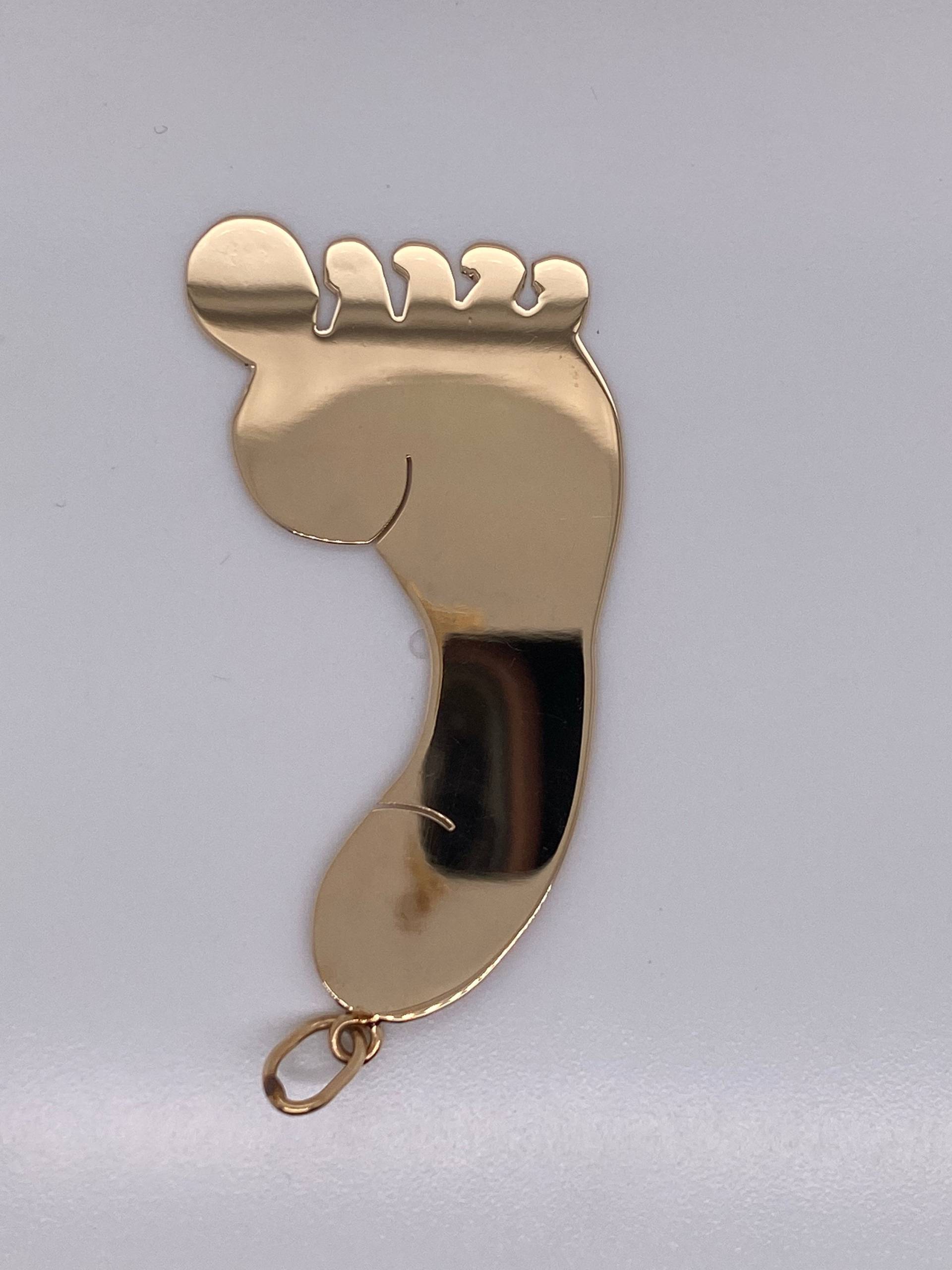 Vintage 14K Gelbgold Großer Fuß Charm von GildedTimes