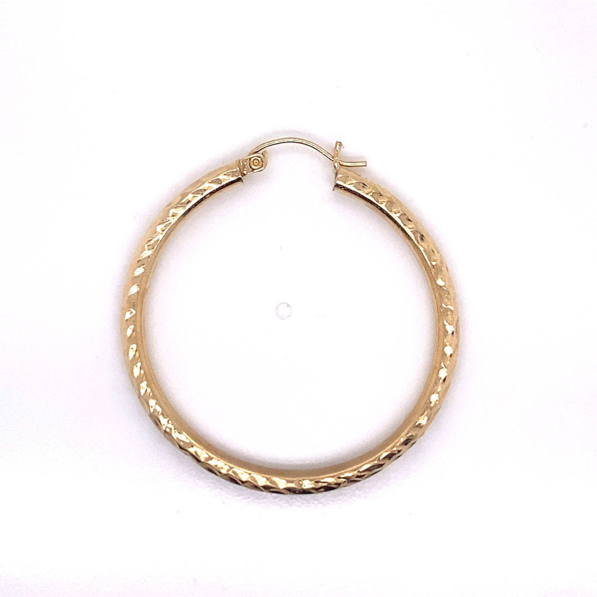 Vintage 14K Gelbgold Halbpaar Diamantschliff Große Hoop Ohrringe von GildedTimes