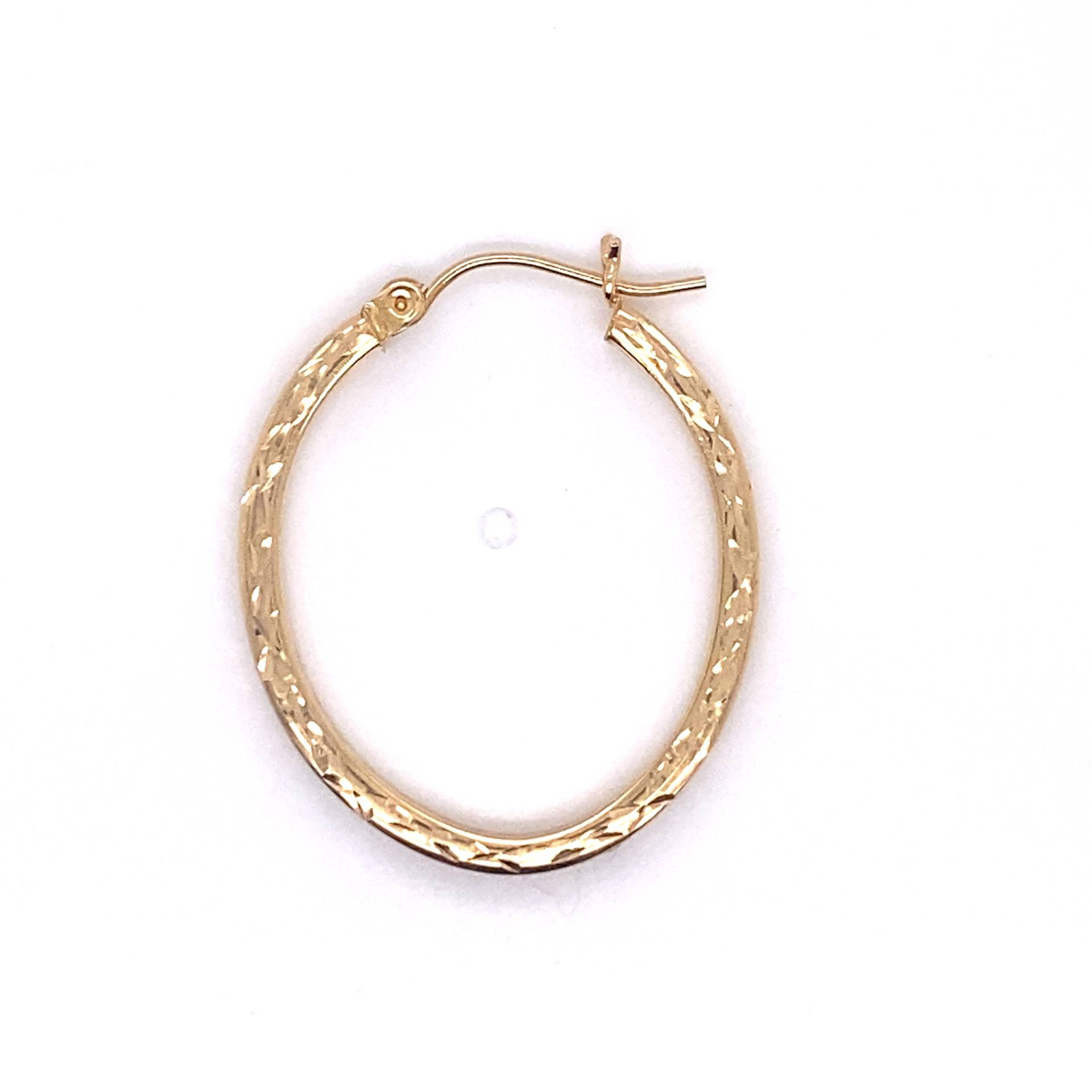 Vintage 14K Gelbgold Halbpaar Diamantschliff Ovale Hoop Ohrringe von GildedTimes