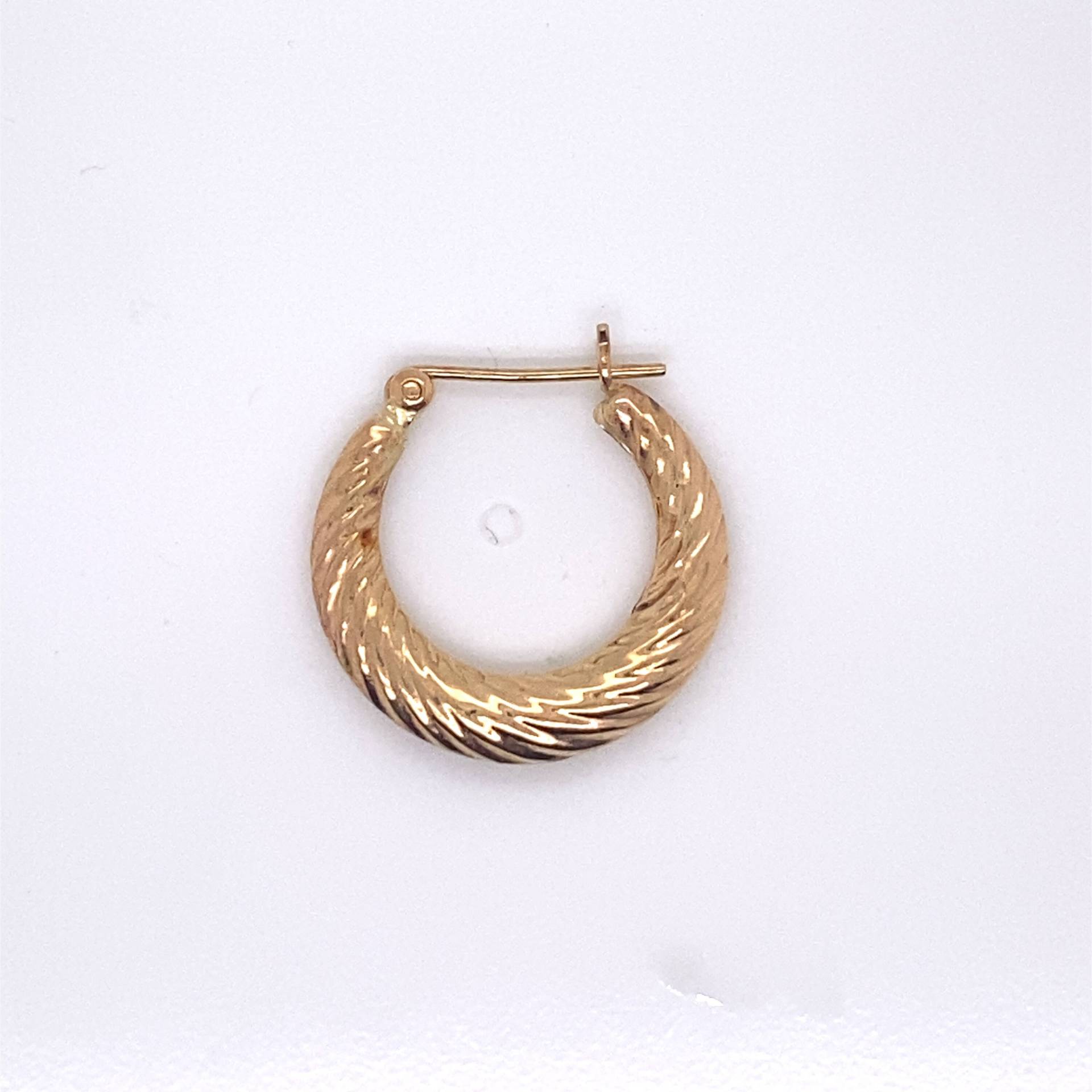 Vintage 14K Gelbgold Halbpaar Garnelen Design Creohrringe von GildedTimes