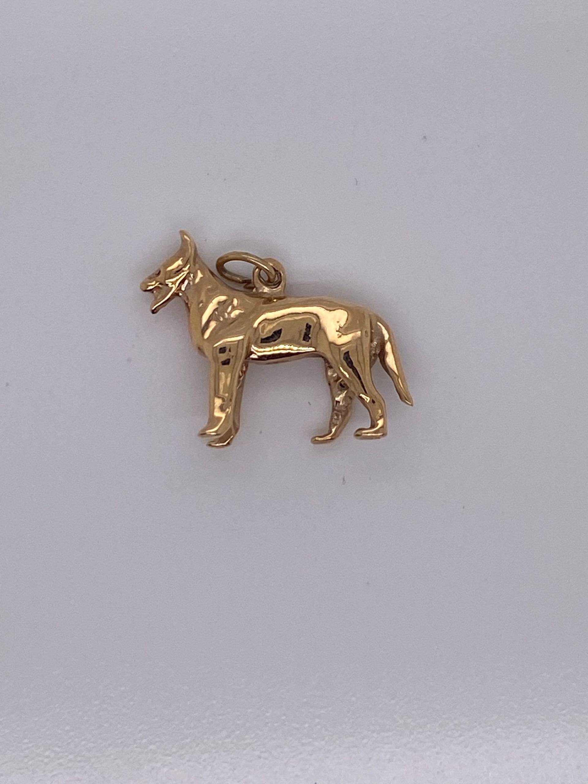 Vintage 14K Gelbgold Hunde Charm von GildedTimes