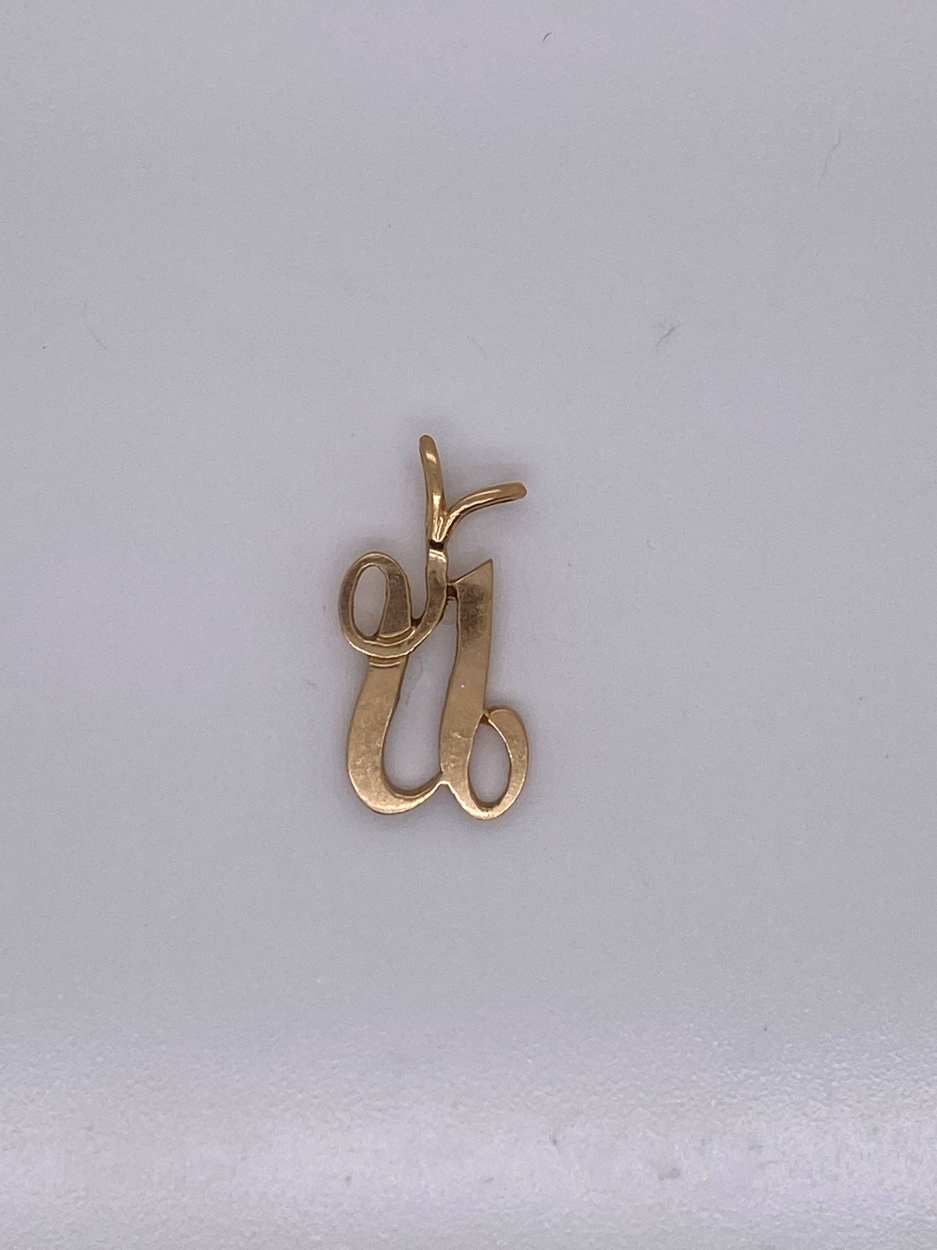 Vintage 14K Gelbgold Initiale U Anhänger Charm von GildedTimes