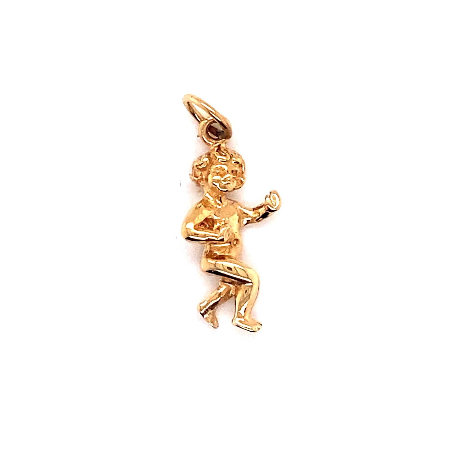 Vintage 14K Gelbgold Junge Charm von GildedTimes