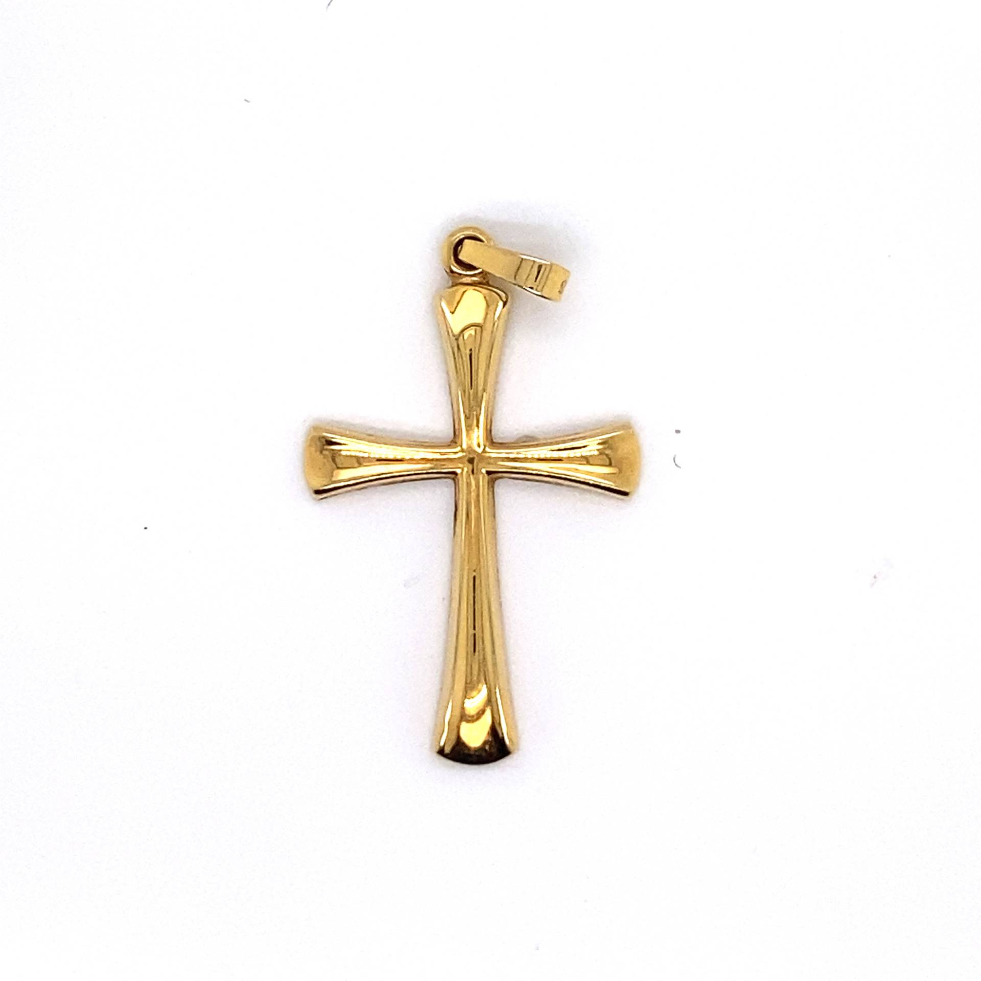 Vintage 14K Gelbgold Kreuz Anhänger von GildedTimes