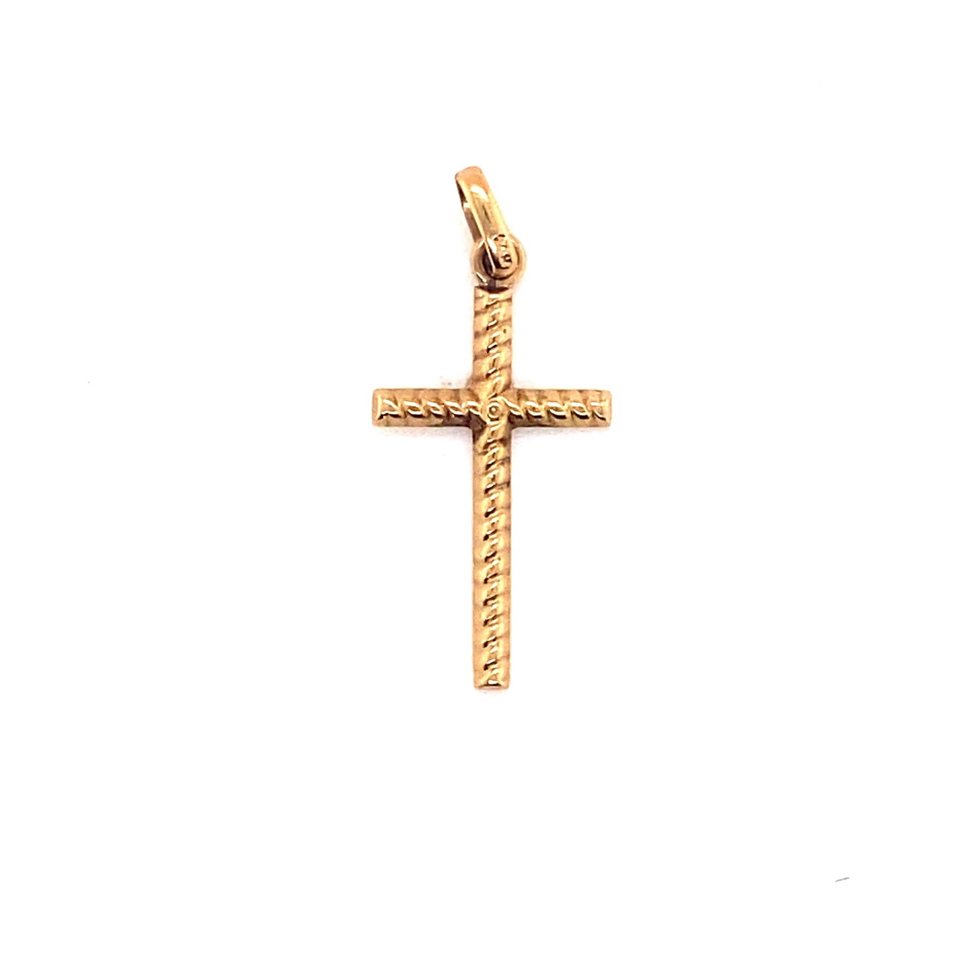 Vintage 14K Gelbgold Kreuz Anhänger von GildedTimes