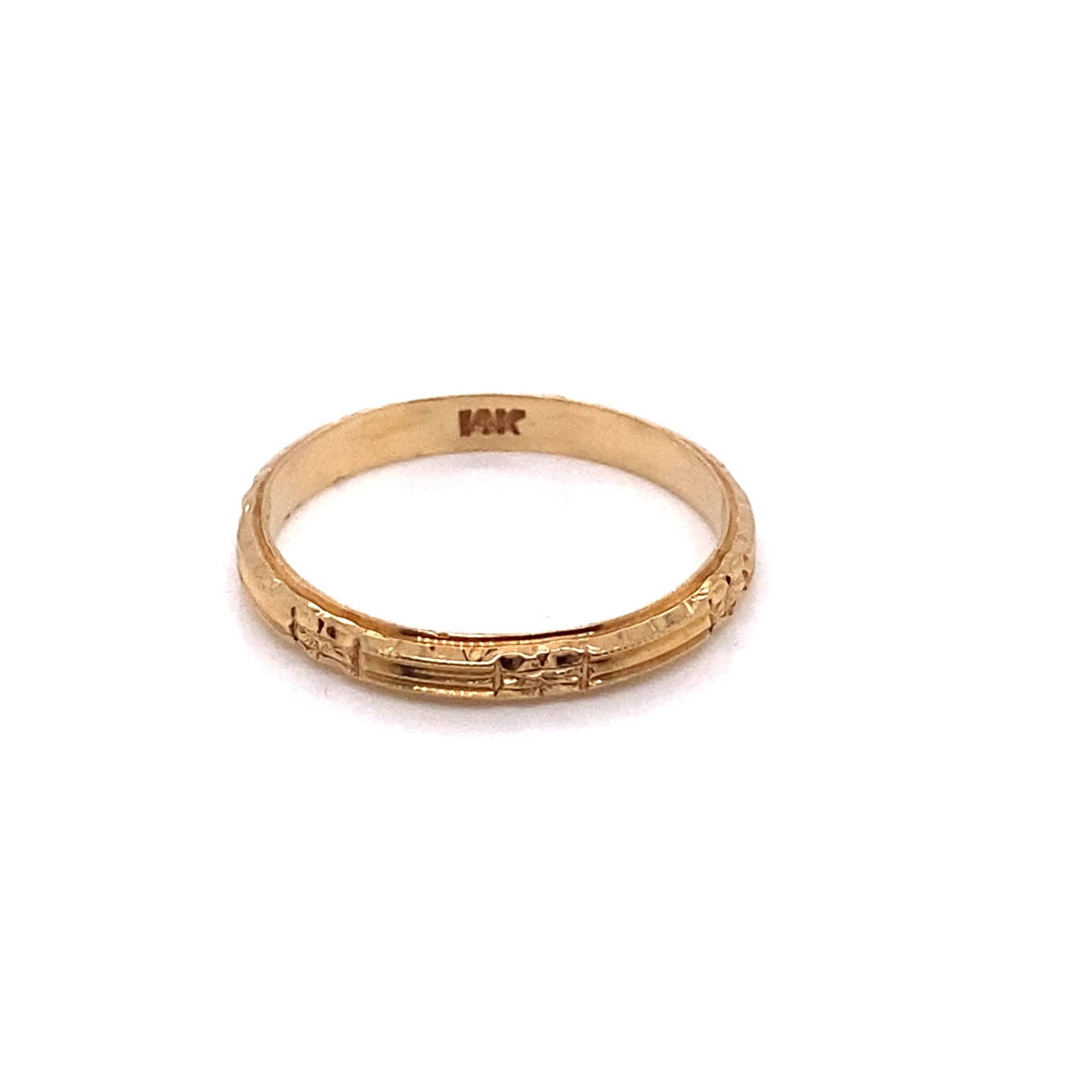 Vintage 1940Er 14K Gelbgold Graviert Orange Blüten Stapelbares Hochzeitsband Vintage 1940Er 14K Gelbgold Graviert Orange Blüten Stapelbares Hochzeitsband von GildedTimes