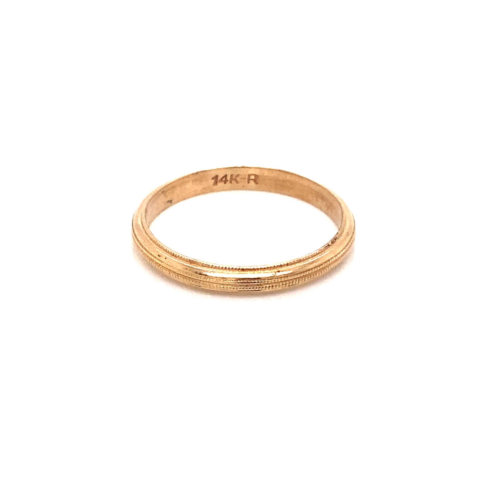 Vintage 1940Er 14K Gelbgold Milgrained Stapelbares Hochzeitsband Vintage 1940Er 14K Gelbgold Milgrained Stapelbares Hochzeitsband von GildedTimes