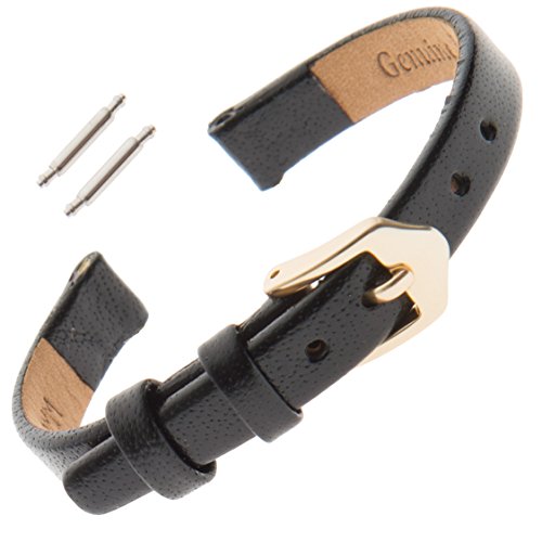 Gilden 6–12 mm flaches poliertes Lederarmband für Damenuhr F66, 6mm, Standard, Gold, Kein Edelstein Gilden 6–12 mm flaches poliertes Lederarmband für Damenuhr F66, 6mm, Standard, Gold, Kein Edelstein von Gilden
