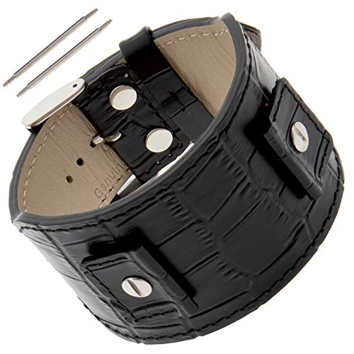Gilden - Armbanduhr - FC30: Echtes Leder, Schwarz, 45 mm, Fits 18-24 mm Uhrenanstoß, Unisex, Casual, Sport, Schnalle, Kein Metalltyp Gilden - Armbanduhr - FC30: Echtes Leder, Schwarz, 45 mm, Fits 18-24 mm Uhrenanstoß, Unisex, Casual, Sport, Schnalle, Kein Metalltyp von Gilden