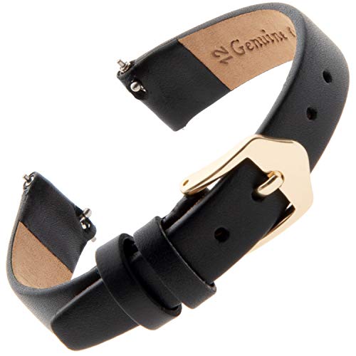 Gilden F60 Damen-Uhrenarmband aus Kalbsleder, 10-14 mm, Schnellverschluss, Schwarz 12 Millimeter Width, Regular Length schwarz Gilden F60 Damen-Uhrenarmband aus Kalbsleder, 10-14 mm, Schnellverschluss, Schwarz 12 Millimeter Width, Regular Length schwarz von Gilden